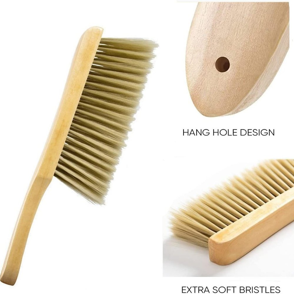 NEW DUSTING BRUSH SOFT NATURAL BRISTLES WOOD HANDLE - Picture 3 of 5